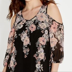 Gorgeous Maurices Black Floral Cold Shoulder Dress